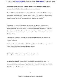 Connective tissue growth factor regulates adipocyte