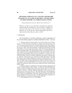 Posse Comitatus Act: Setting the Record Straight on 124 Years of