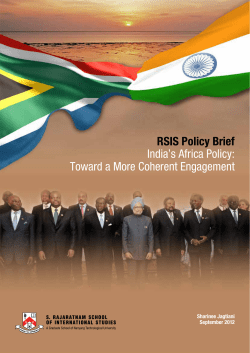 RSIS Policy Brief India`s Africa Policy: Toward a More Coherent