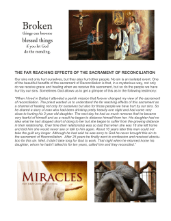 the far reaching effects of the sacrament of reconciliation
