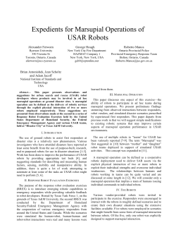 Expedients for Marsupial Operations of USAR