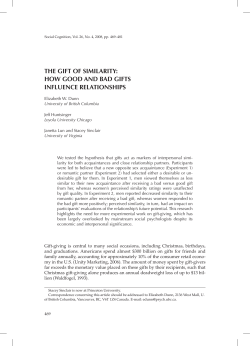the gift of similarity: how good and bad gifts