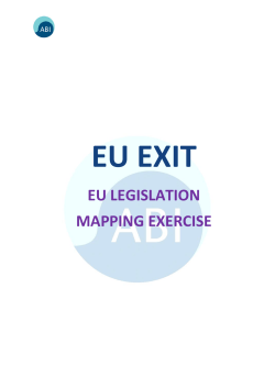 eu legislation mapping exercise - Association of British Insurers