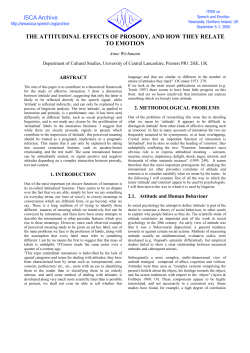 the attitudinal effects of prosody, and how they