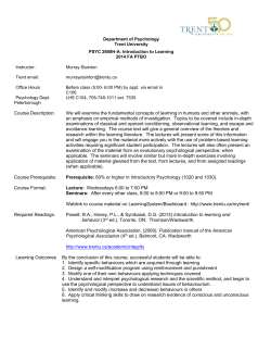 PSYC 2600H-A - Trent University