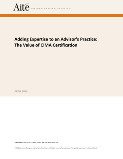 Adding Expertise to an Advisor`s Practice
