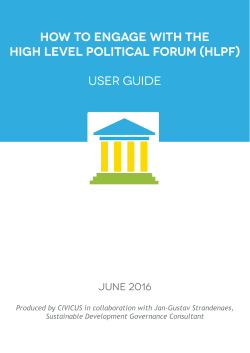 How to engage with the High Level Political Forum (HLPF
