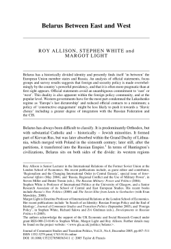 Belarus Between East and West