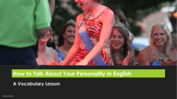 How to Talk About Your Personality