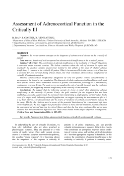 Assessment of Adrenocortical Function in the Critically Ill