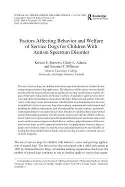 Factors Affecting Behavior and Welfare of Service Dogs for Children