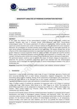 SENSITIVITY ANALYSIS OF PENMAN EVAPORATION