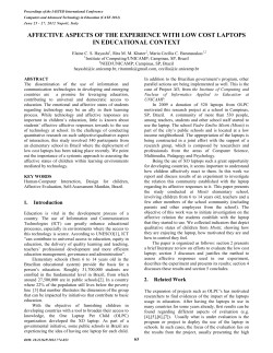 affective aspects of the experience with low cost laptops in