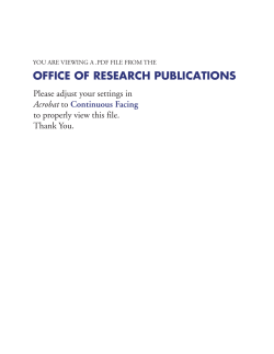 OFFICE OF RESEARCH PUBLICATIONS