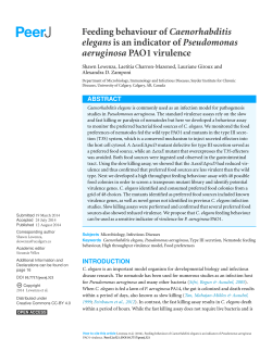 Feeding behaviour of Caenorhabditis elegans is an indicator