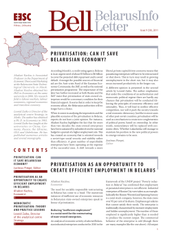 CONTENTS PRIVATISATION: CAN IT SAVE BELARUSIAN