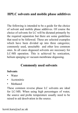 HPLC solvents and mobile phase additives
