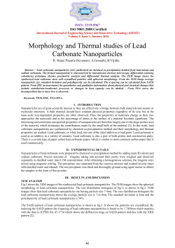 Morphology and Thermal studies of Lead Carbonate