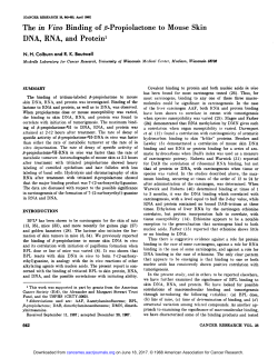 The in Vivo Binding of &Atilde;&Yuml;-Propiolactoneto Mouse Skin DNA, RNA