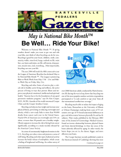 May is National Bike Month&trade; Be Well&hellip; Ride Your Bike! Gazette