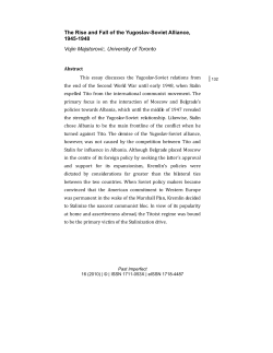 ! The Rise and Fall of the Yugoslav-Soviet Alliance, 1945