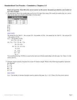 Standardized Test Practice - Cumulative, Chapters 1-5