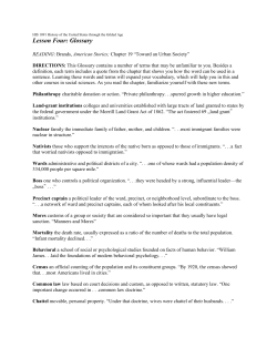 Lesson Four: Glossary