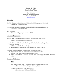 Curriculum Vitae - Rice University Center for Teaching Excellence
