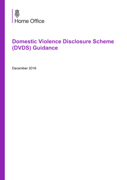 Domestic Violence Disclosure Scheme (DVDS) Guidance