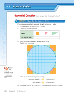Areas of Circles 8.3