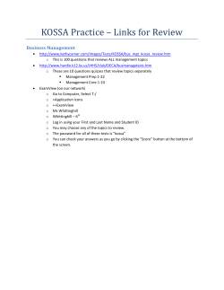 KOSSA Practice &ndash; Links for Review