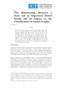 The Relationship Between a State and an Organised Armed Group and