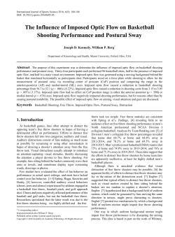 Basketball Shooting, Free Throw, Imposed Optic Flow, Postural