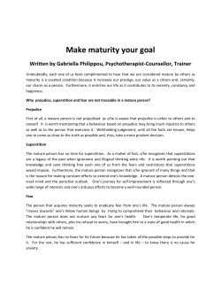 Make maturity your goal