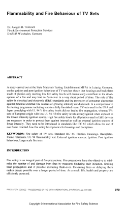 Flammability and Fire Behaviour of TV Sets Dr. Juergen H
