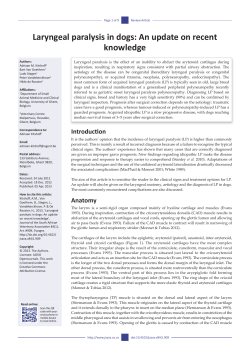 Laryngeal paralysis in dogs - Journal of the South African Veterinary