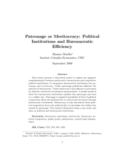 Patronage or Meritocracy: Political Institutions - politik