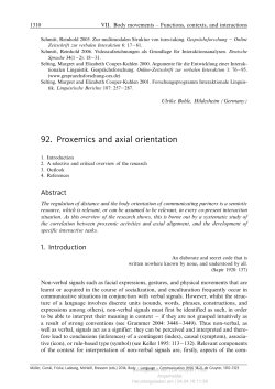92. Proxemics and axial orientation