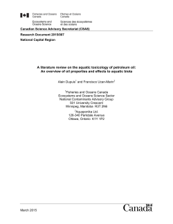 A literature review on the aquatic toxicology of petroleum oil: An