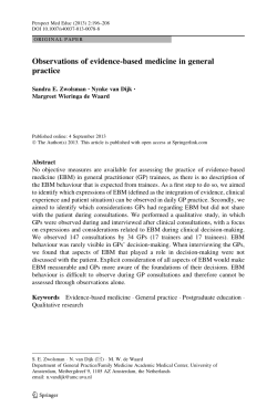 Observations of evidence-based medicine in general practice