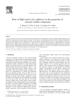 Role of MgO and Cr2O3 additives on the properties of zirconia