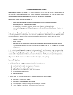 Cognitive and Behavioral Practice