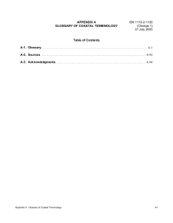 APPENDIX A EM 1110-2-1100 GLOSSARY OF COASTAL