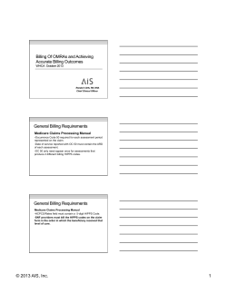 Billing OMRA Assessments