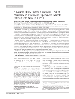 A Double-Blind, Placebo-Controlled Trial of Maraviroc in