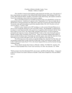 Kimble Bird Checklistadobe - Texas Tech University Departments