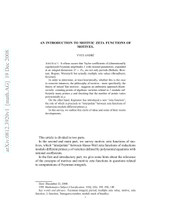 An introduction to motivic zeta functions of motives