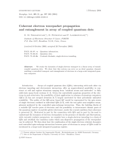 Coherent electron wavepacket propagation and entanglement in