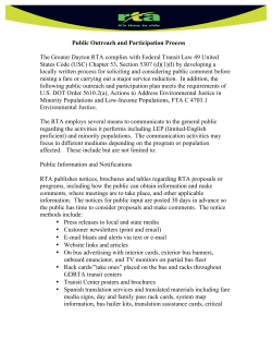 Public Outreach and Participation Process The Greater Dayton RTA