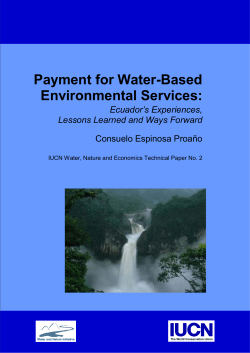 Payment for Water-Based Environmental Services